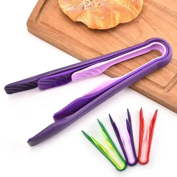 

3pcs/set Food Grade Plastic Food Clip Salad Buffet Clip Barbecue Kitchen Grill Tongs Bread Cake Clip Utensils