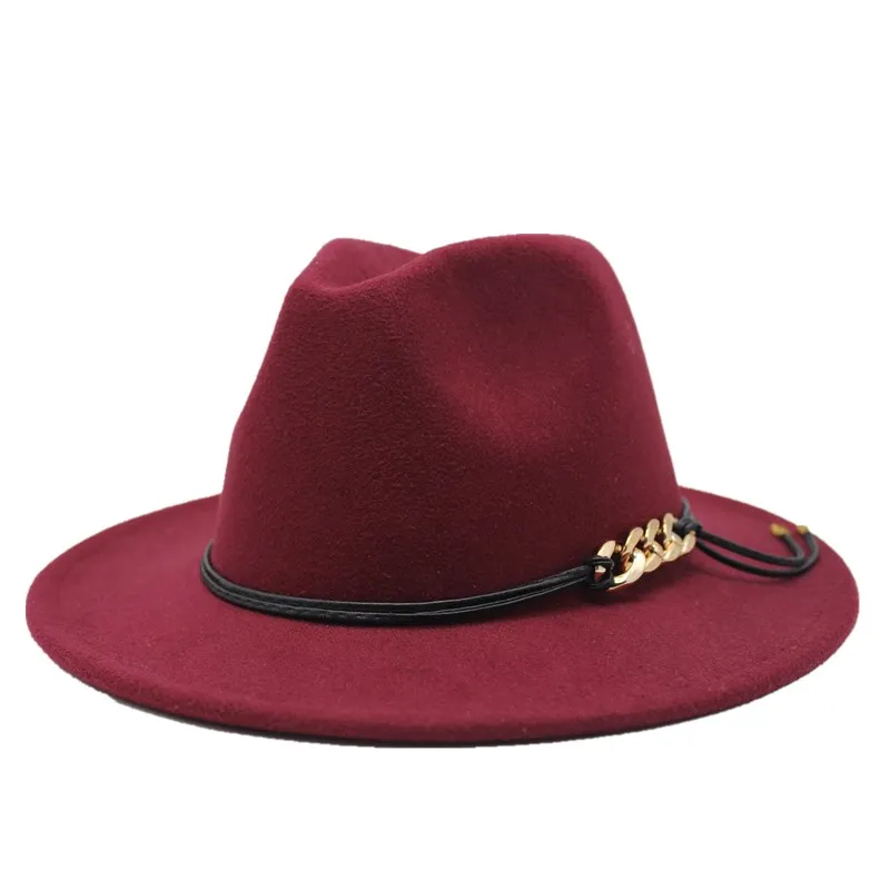 Wine red Seioum мужские из фетра теплые и удобные регулируемые кепки унисекс модный тренд Твердые крышки классический котелок шляпа человек 14 цветов - Цвет: Wine red
