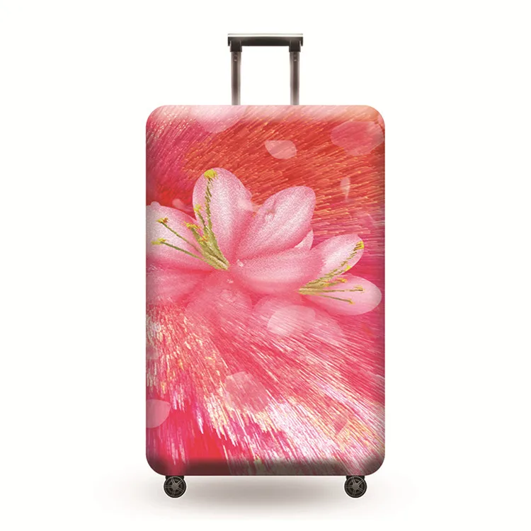 Цветочный дорожный багажный чехол Защитный чемодан чехол эластичная ткань защита багажа Пылезащитная Крышка для 18-32 дюймов туристические