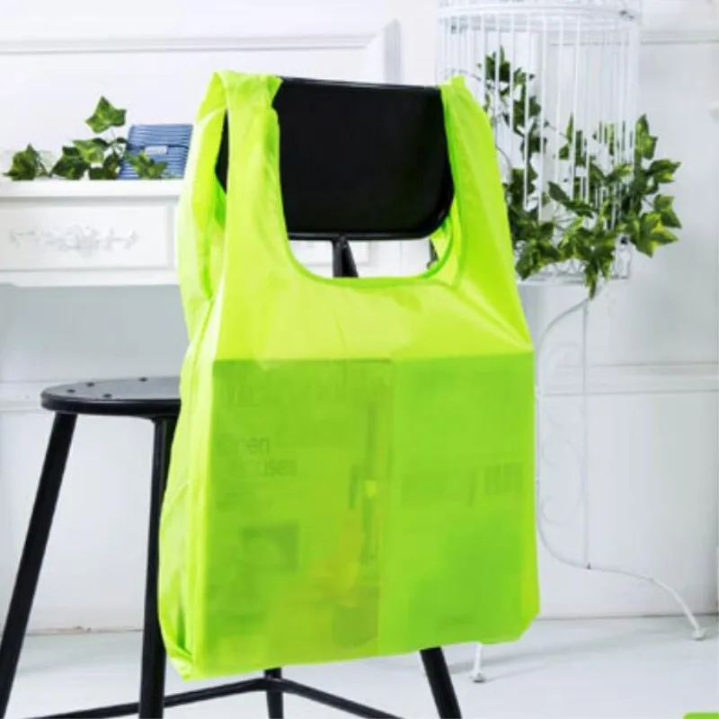 Горячая Распродажа, модные водонепроницаемые Многоразовые Сумки для покупок, унисекс, портативная складная сумка, большая вместительность, Эко ткань, сумка для продуктов - Цвет: Light Green