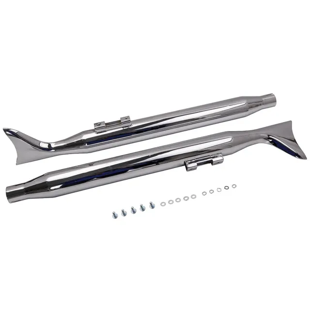 36" 1 5/8" Silver Fishtail Exhaust Slip On Mufflers Pipes for Harley Road Glide Touring 95 16