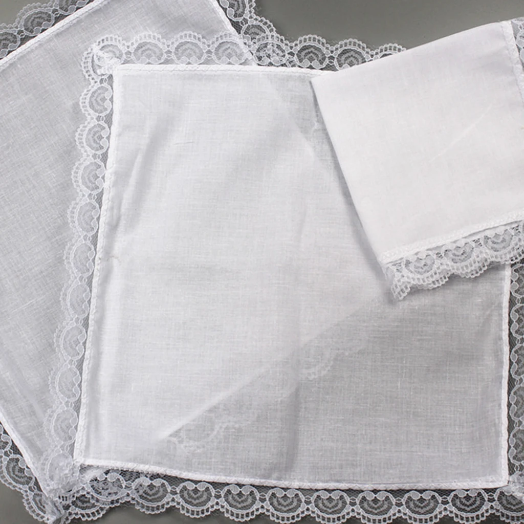 10x DIY Ladies White Hankies Party Wedding Handkerchiefs 100% Cotton Hanky 10x DIY Ladies White Hankies Party Wedding Handkerchiefs 100% Cotton Hanky