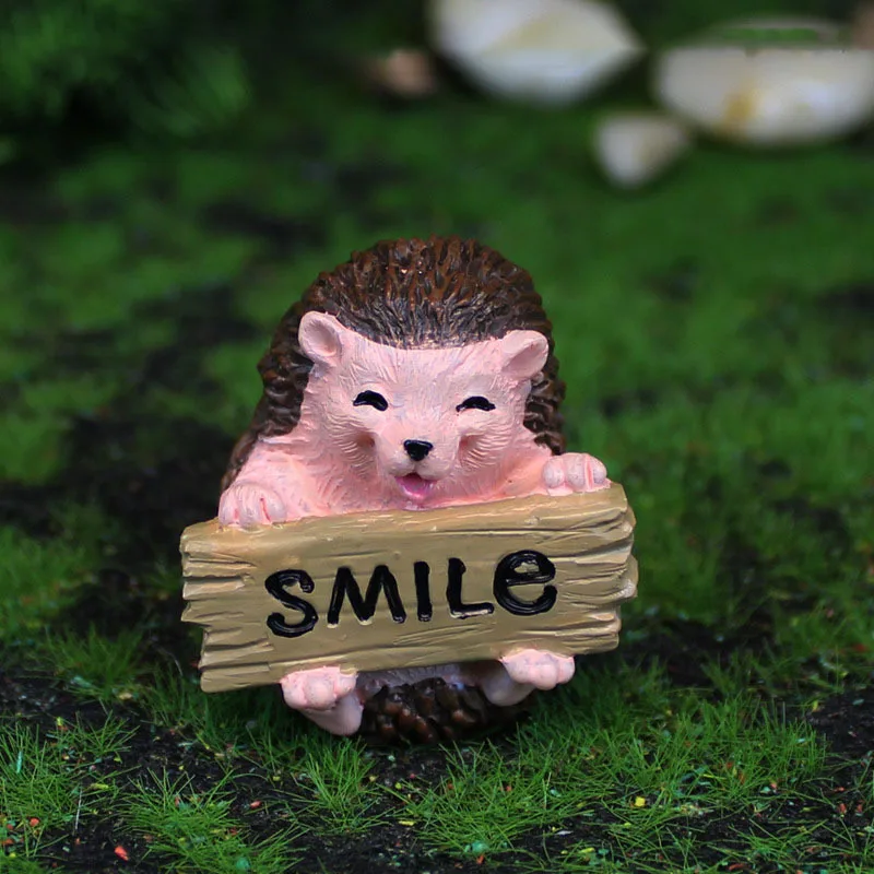 Mini Funny Lying Gnome Statues Resin Fairy Garden Dwarf Dog Snail hedgehog DIY Craft Micro Landscape Outdoor Figurine Ornament 