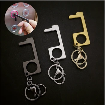 

Hygiene Handmade Door Opener Key Chain Non-contact Alloy Door Handle Elevator Artifact Keychain Avoid Touching Buckle Key