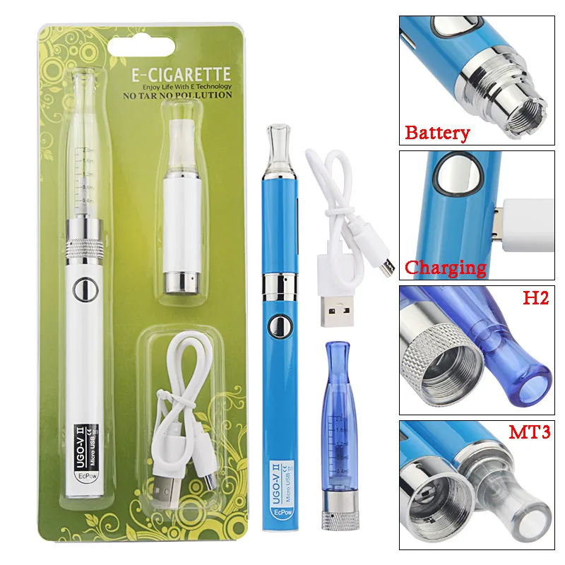 Атомайзер GS H2 бак MT3 катушка EVOD Micro USB Проходная способность UGO V2 Ego 510 батарея