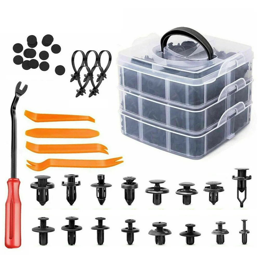 Car Retainer Clips Auto Fasteners Push Trim Clips Pin Rivet Bumper Kit