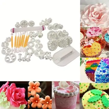 

46 Piece Set Baking Tools Fondant Molds Cake Decorating Mold Tools Embossed Spring Cake Printing Biscuit Kit P4D1