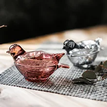 Стеклянные контейнеры в форме птицы с крышкой, креативная прозрачная кристаллическая серьга, украшения ювелирных изделий, резервуары для кухни, герметичный контейнер для хранения