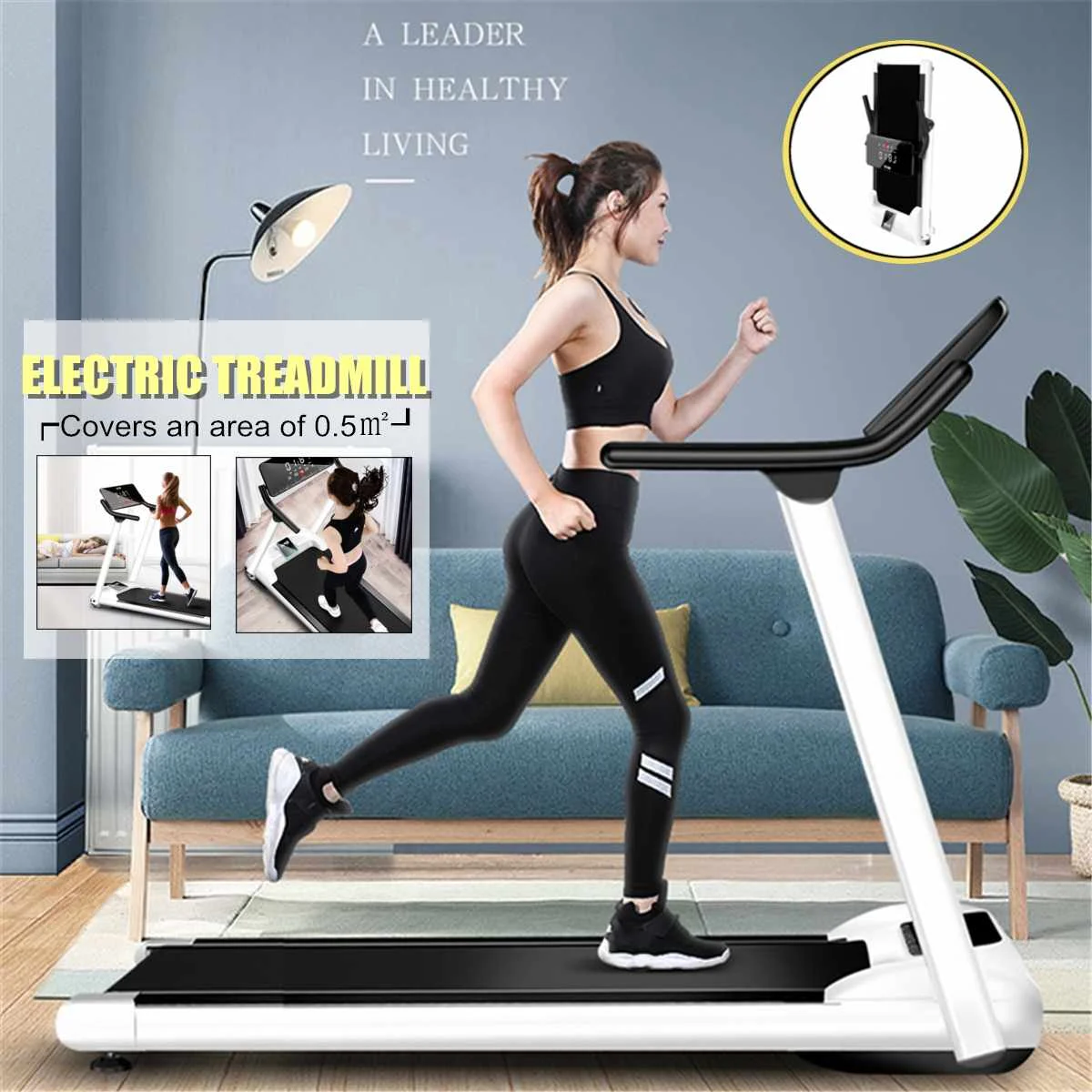 Eléctrico cinta de correr a casa entrenador fitness dispositivo pantalla LCD aerobic plegable DHL 