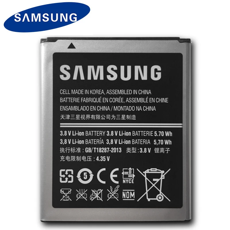 Оригинальная батарея Samsung EB425161LU для Galaxy S Duos S7562 S7566 S7568 i8160 S7582 S7560 S7580 i8190 i739 i669 J1 мини 1500 мАч