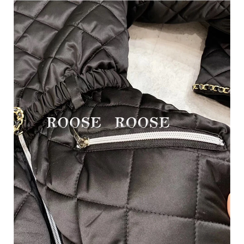 Новинка, зимняя черная Высококачественная Брендовая женская куртка, дизайнерское приталенное пальто с воротником-хомутом и узким поясом на молнии