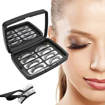 

Makeup 3D False Eyelashes Set Natural Long Crisscross Magnetic Fake Lashes Beauty Extension Tools Kit with Tweezers Gift Box