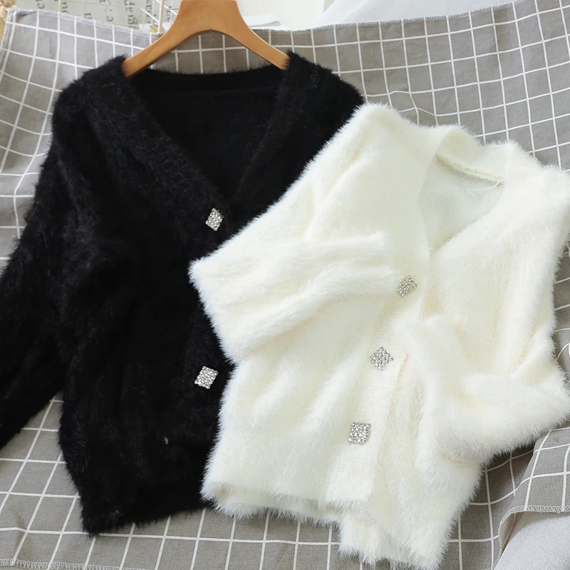 HELIAR Female Spring Buttoned Up Elegant Shirt Blouse Female Knitted Shirt Casual Loose Blouse Winter Sweater For Women HELIAR Female Spring Buttoned Up Elegant Shirt Blouse Female Knitted Shirt Casual Loose Blouse Winter Sweater For Women
