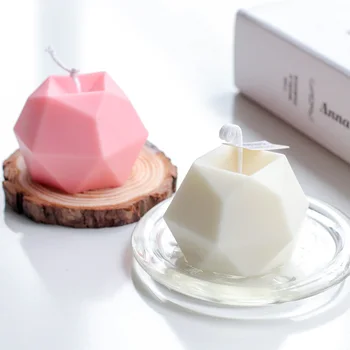 

8 Cavities Polygonal Gem Candle Mold 3D Diamonds Mousse Cake Silicone Molds Creative Scented Candle Mould