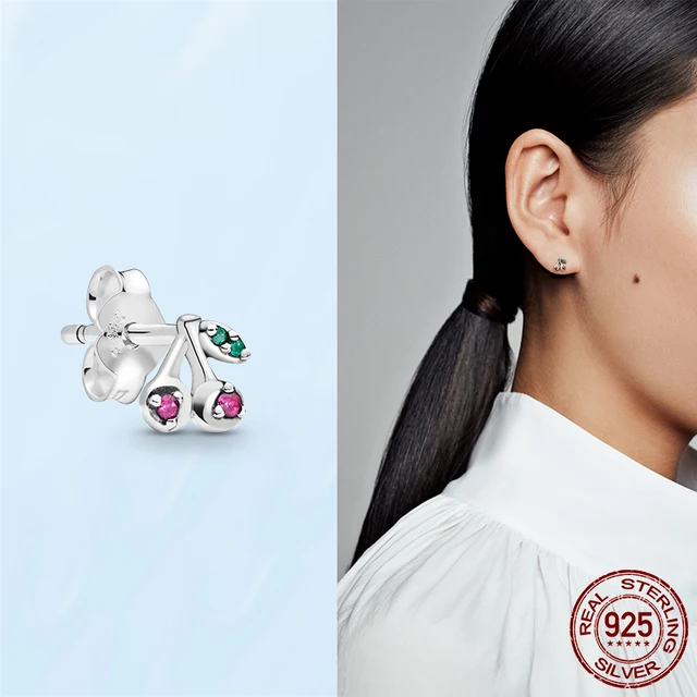 Silver Earrings Real 925 Sterling Silver Asymmetrical Heart Hoop Earrings for Women Fashion Silver Earring Jewelry Gift PAE025