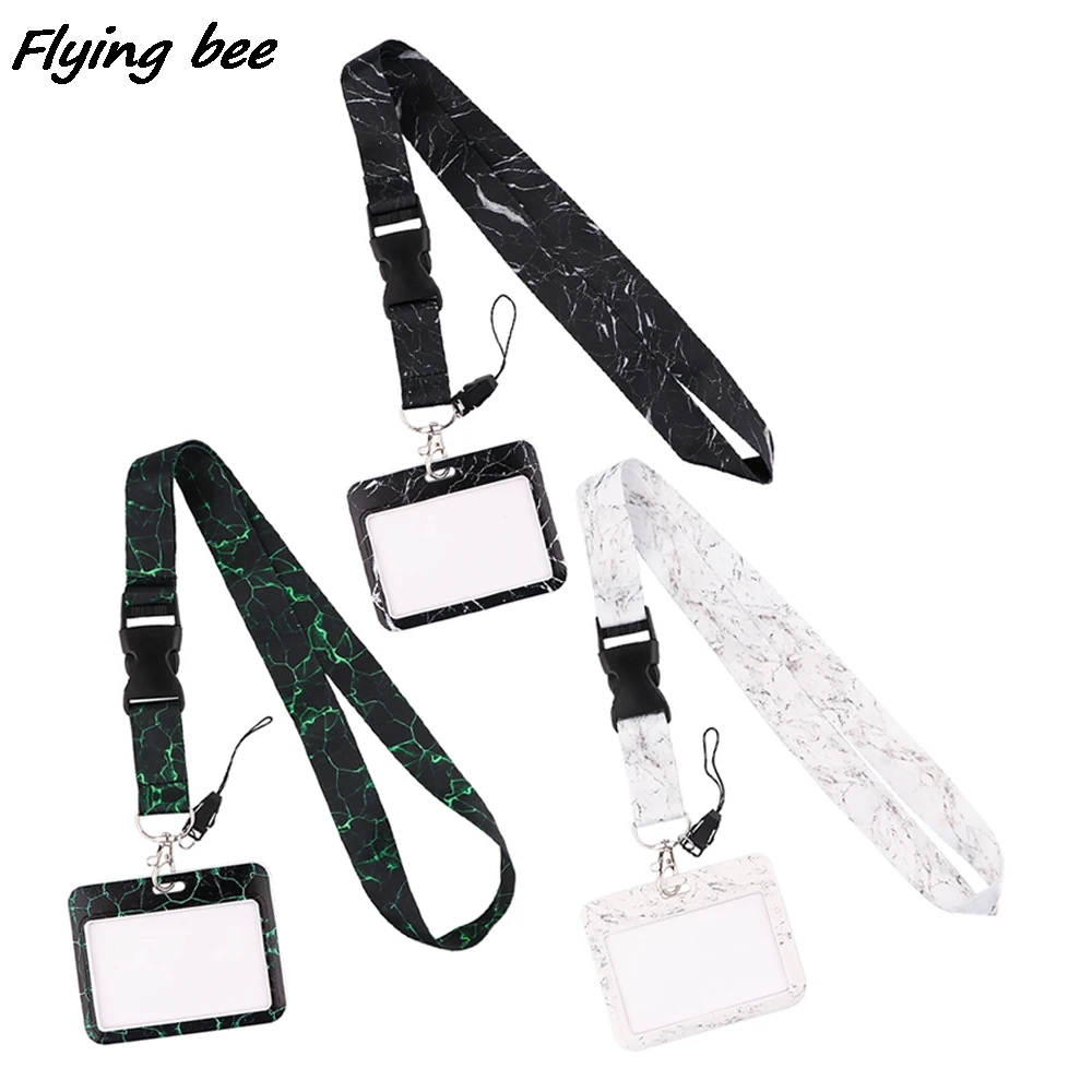 

Flyingbee X2008 Marble Neck Strap Buckle Lanyard For Keys ID Card Gym Mobile Phone Straps USB Badge Holder DIY Hang Rope