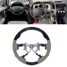 Коричневый кожаный пианино черный спортивный руль для 08-15 Toyota Land Cruiser LC200 FJ200 202 Sequoia Tundra 14-18 Toyota Hiace