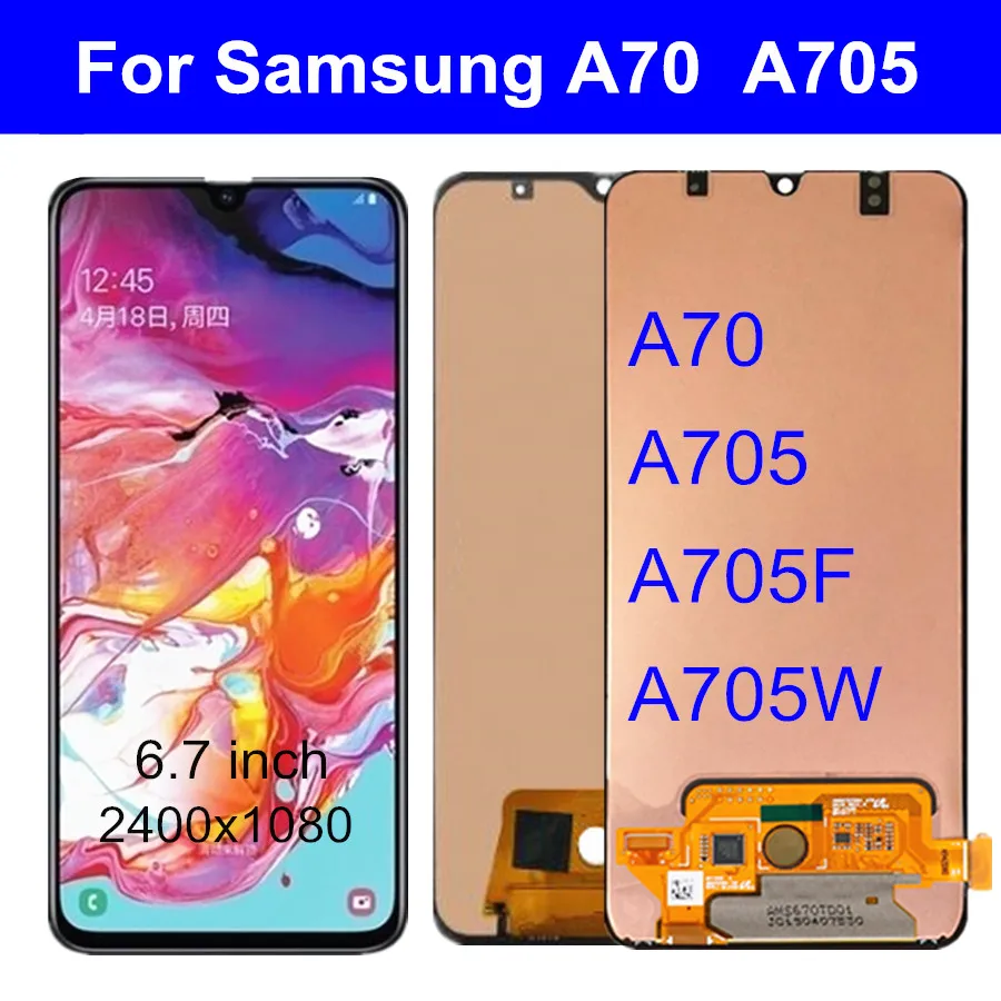 ЖК-экран 6 7 дюйма для Samsung A70 A705 A705F A705W A705FN/DS с сенсорной панелью в сборе запасные