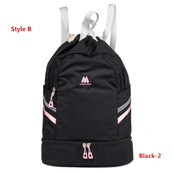 Многофункциональный женский рюкзак для йоги, плавания, спорта, фитнеса, органайзер, водонепроницаемый, для путешествий, одежда, обувь, Ipad, аксессуары для хранения - Цвет: Style B Black -2