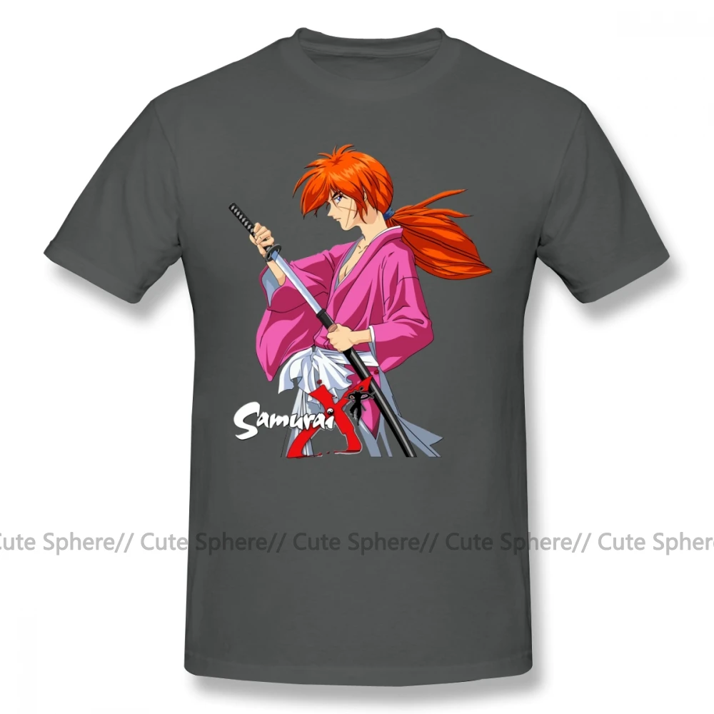 Футболка Rurouni Kenshin футболка Himura Battousai Samurai X Мужская хлопковая 6xl потрясающая