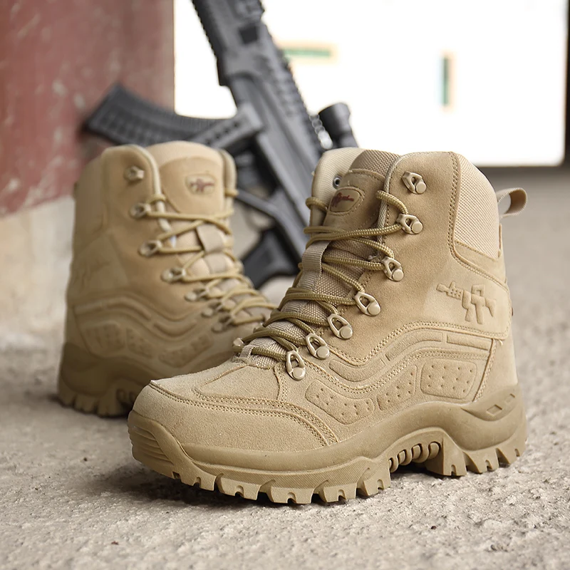 Botas militares del Ejército para hombre, zapatos tácticos del desierto, con cremallera y plataforma, cómodas, para policía, invierno y otoño AliExpress