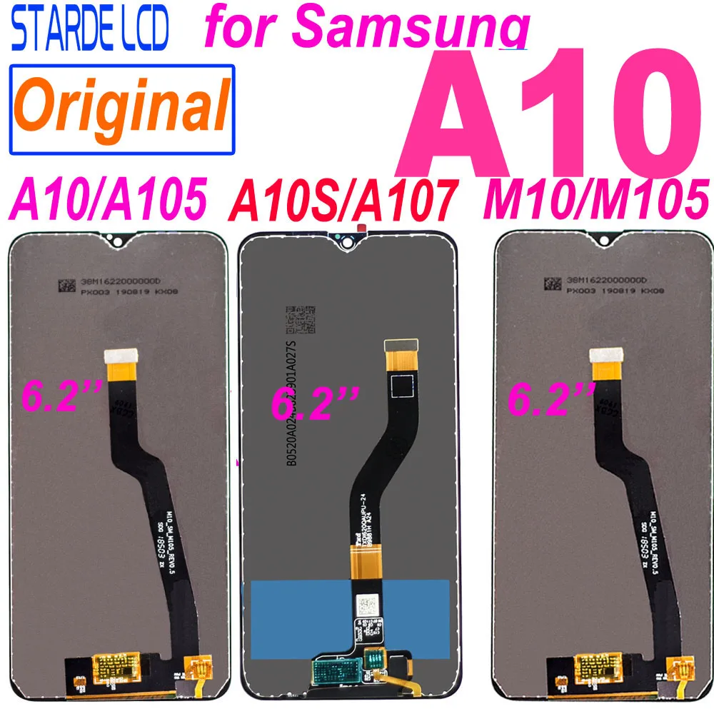 

ЖК-дисплей 6,2 ''для Samsung Galaxy A10 A105 A10S 2019 A107 A107FD M10 M105, сменный ЖК-экран с дигитайзером в сборе, оригинал