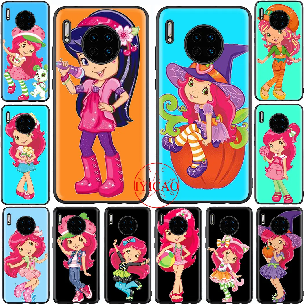 cartoon girls Strawberry Soft phone Case Cover for Huawei P8 P9 Lite Mini P10 P20 P30 Pro P Smart Z | Мобильные телефоны и
