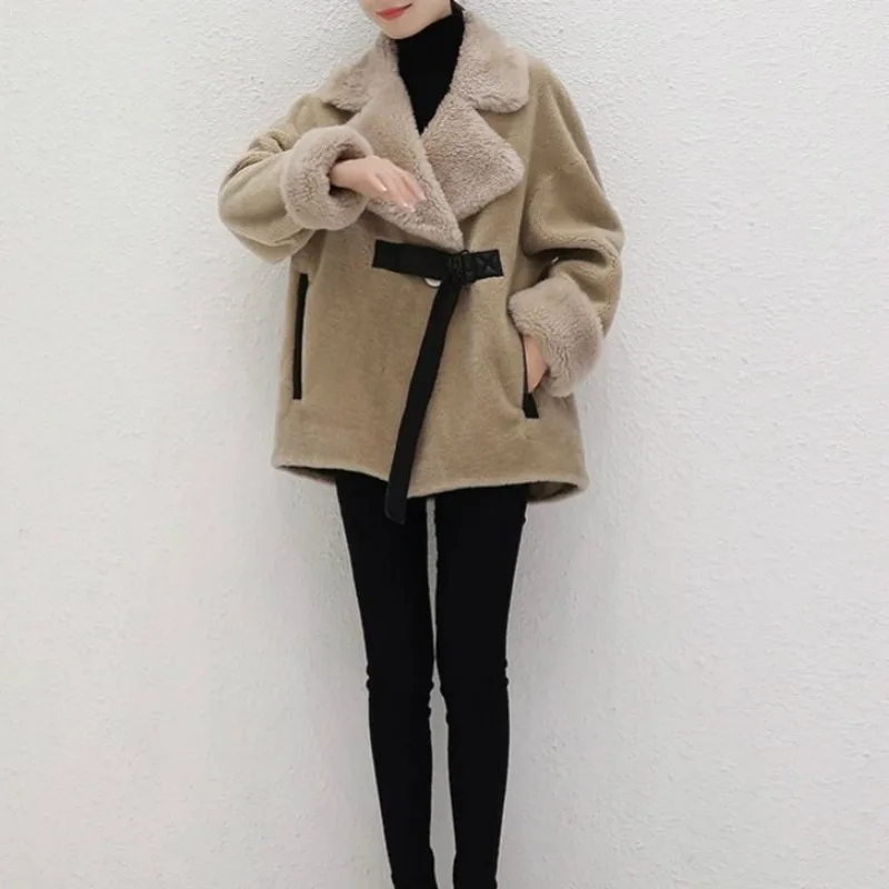 

Lamb Fur Coat Fashion Women Autumn and Winter 2020 New Fur All-match Small Fleece Long-sleeved Regular Jacket