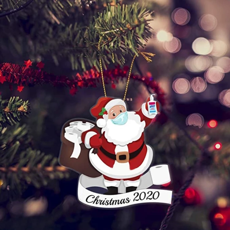 2020 Christmas Hanging Ornament Family Xmas tree Mask Toilet Paper Gift 