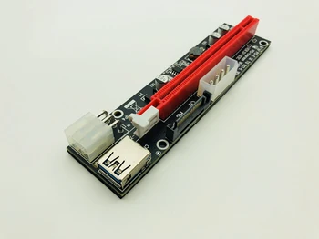 

PCIe PCI-E PCI Express Riser Card 1x to 16x USB 3.0 Data Cable SATA 4Pin 6Pin IDE Power Supply for BTC Miner Mining Black Board