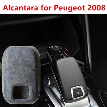 

Alcantara Suede Car Auto Accessories For Peugeot 2008 2020 2021 Wrapping ABS Gear Shifter Cover Protector Trims Decor