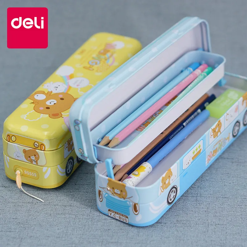 Креативный чехол карандаш Deli Kawaii пенал в стиле школьной машинки многоуровневый