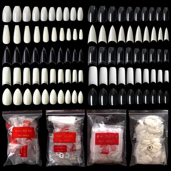 

500/120/100/Bags White Clear French False Acrylic Nail Tips Full/Half Cover Tips Coffin Fake Nails UV Gel Manicure Fake Nail Tip