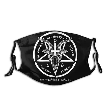 

666 Baphomet Non-Disposable Mouth Face Mask Sigil Of Satan Anti Haze Dustproof Mask With Filters Protection Cover Respirator