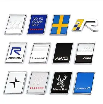 

R Design AWD Polestar Moose Test Logo Emblem Badge Decals Car Sticker for Volvo Ocean V40 V60 V90 XC60 XC90 XC40 S60 S90 S80 C30