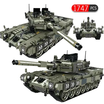 

1747+Pcs Military Main Battle Leopard Tank Model Building Blocks Toys Compatible City War Soldier Bicks Toys For Boys