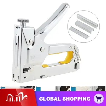 

Three-purpose Manual Nail Staple Gun Furniture Stapler Upholstery Woodworking Tools with 600pcs Door-type U-type T-type Nails