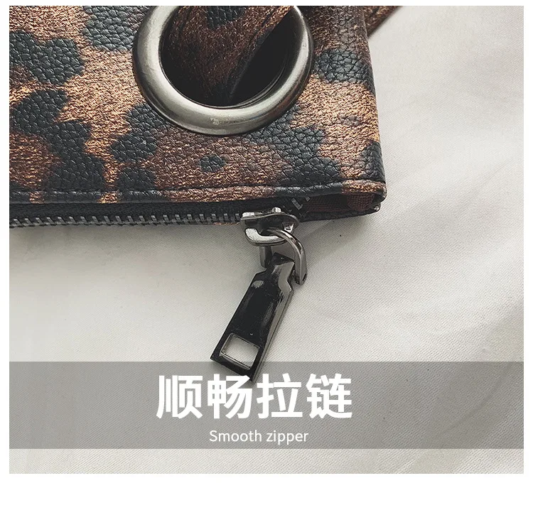 Casual Bags for Women Animal Print Leopard Clutch Female Fashion Design Leather Wallet Messenger Bag Ladies Elegant Handbag