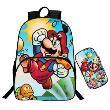

Fashion Cartoon Children Super Mario School Laptop Backpack Kids School Bags Ladybug Kindergarten Pencil 16 Inch Schoolbag