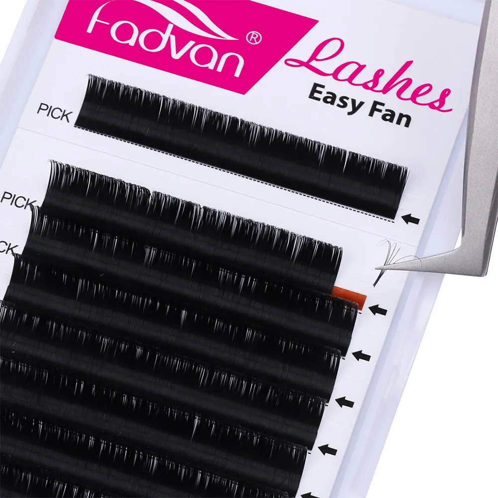 Fadvan Easy Fan наращивание ресниц DIY 2d/3d/5d/6d искусственные норковые ресницы шелковые объемные ресницы для наращивания 0,07 мм толщина Авто цветение