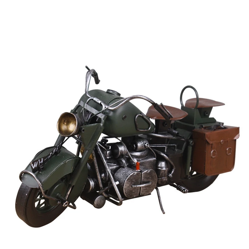 

Best Vintage Distressed Antique Vintage Classic Motorcycle Handmade Craft Model Home Coffee Bar Decoration Decoration