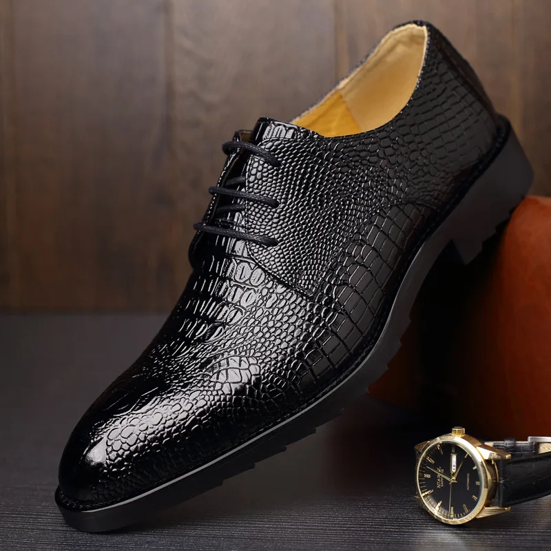 Men Formal Luxuxy Dress Shoes Oxfords Leather Lace Up Wedding Casual Shoes HOT 