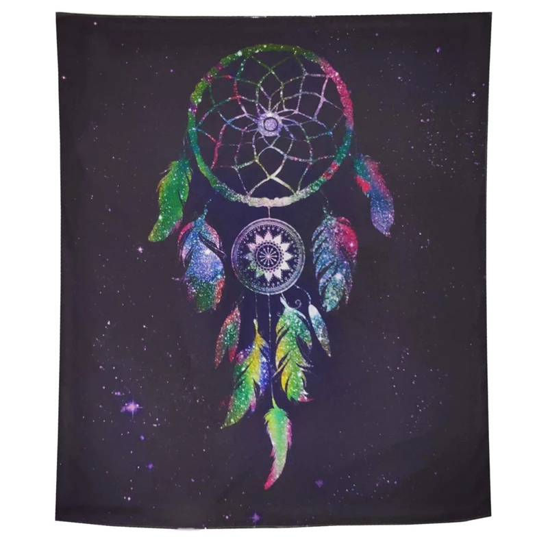 

New-Tapestry Colorful Feather Decor Tapestry Starry Night Tapestry Psychedelic Bohemian Feather Tapestry Hippy Hippie Tapestry f