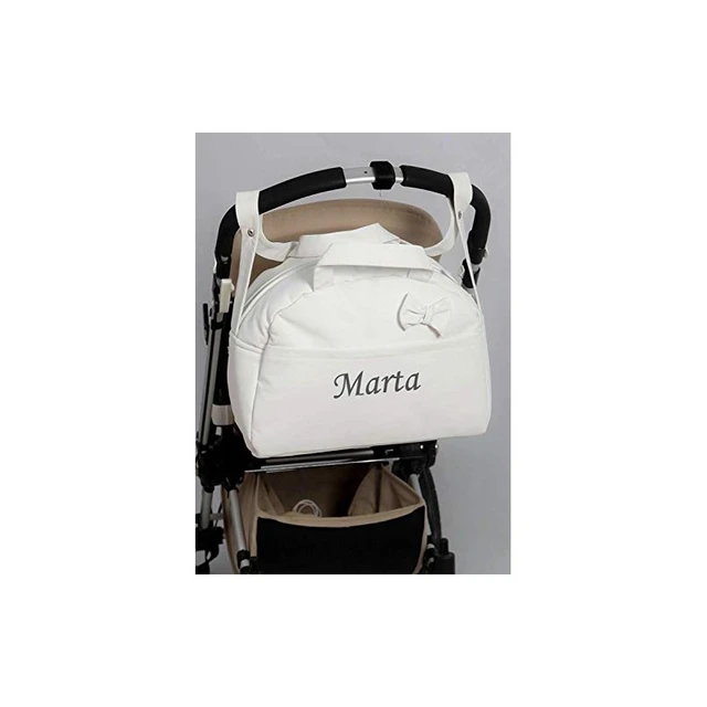 Clancy bombilla Mediador Bolso Carro Bebe Personalizado Acolchado con Nombre Bordado. Color Blanco  danielstore- _ - AliExpress Mobile