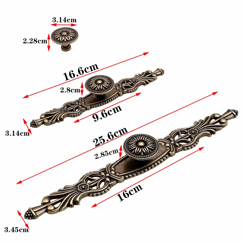 Antique Bronze Kitchen Cabinet Drawer Knobs And Handles Dresser Cupboard Wardrobe Furniture Pulls Handle Wooden Box Jewelry QVWN furniture handles,kitchen door handles