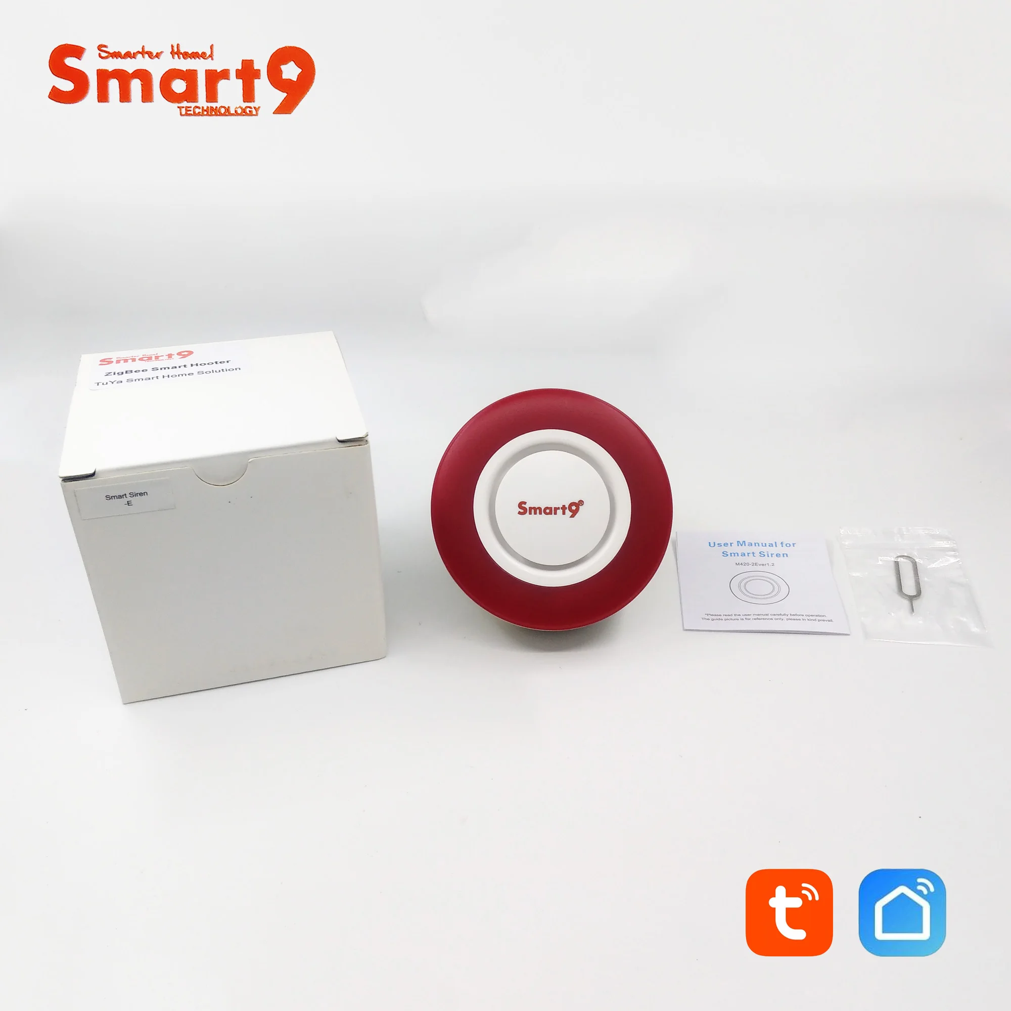 Smart9 сигнализация ZigBee Hooter работает с TuYa ZigBee Hub, умная сирена со звуком и флэш-светильник Автоматизация с помощью Smart Life App