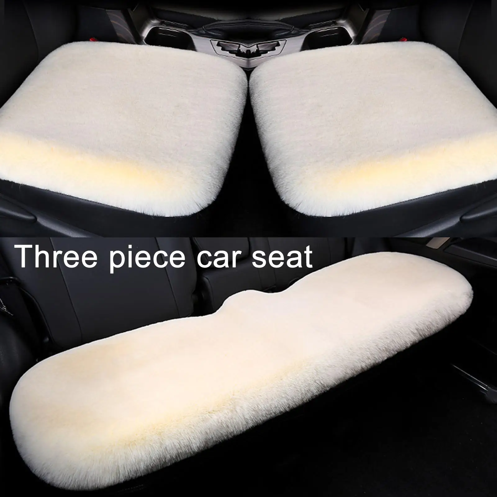 3 Pieces Set Car Seat Covers, Winter Plush Car Seat Cushion