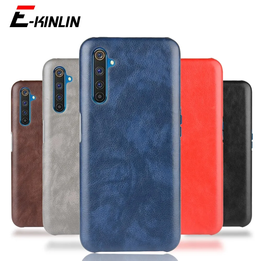 Custodia Rigida Vintage Per Pc Litchi In Pelle Pu Per Realme X50 X7 X2 Pro X3 Super Zoom Xt X50M Cover Posteriore Protettiva Antiurto
