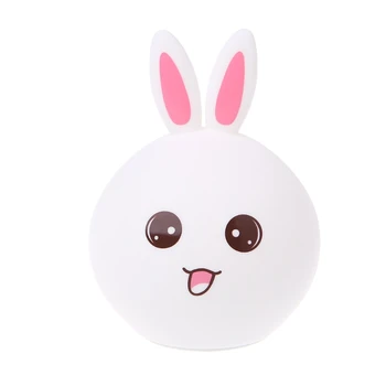 

Cute Rabbit Bedside Lamp Tap Control Colorful Color Changing USB Night Light