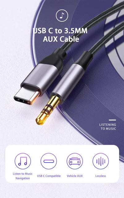 Câble audio Usb Type C vers auxiliaire Jack 3.5 mm Xssive XSS-C3